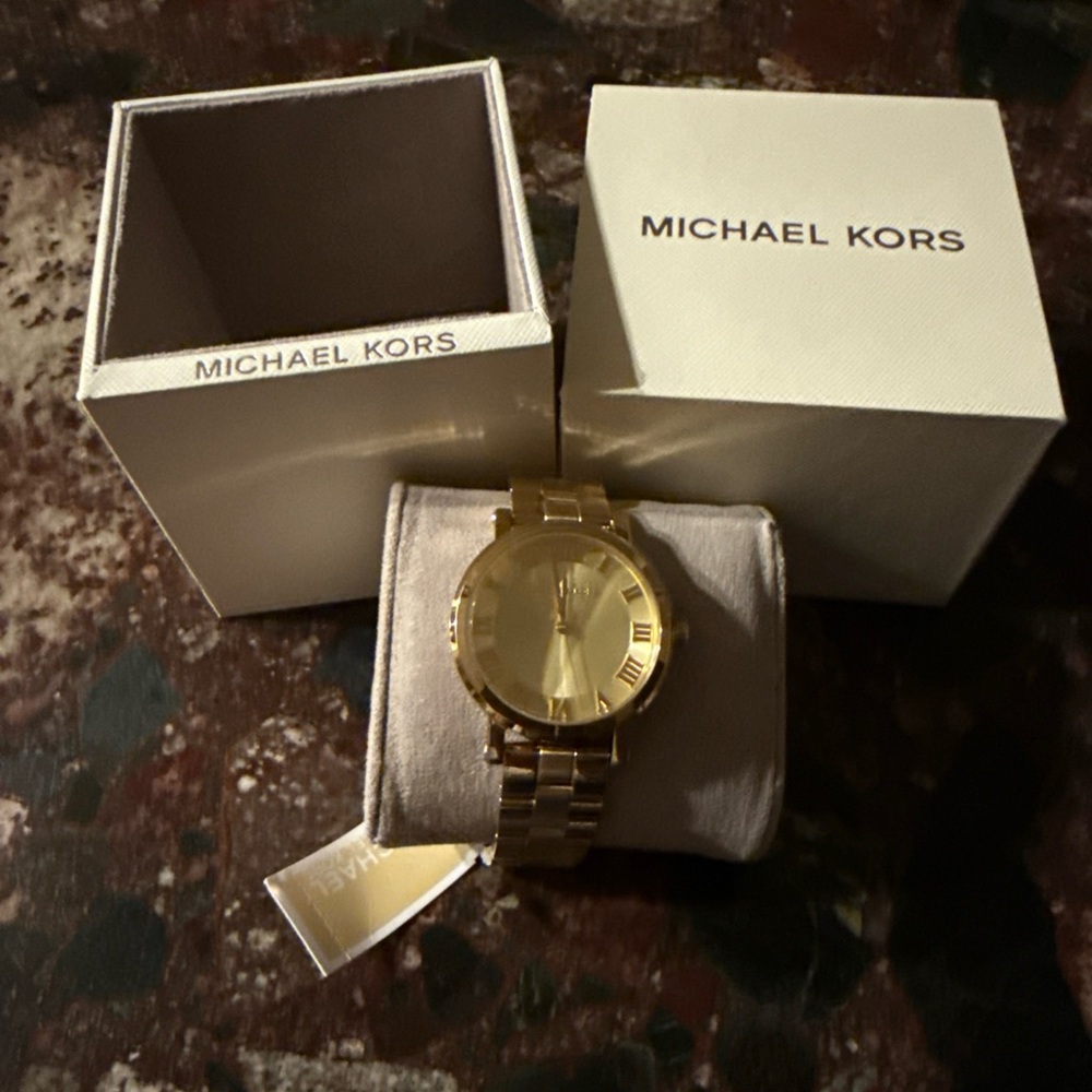 Michael Kors Men's Gold Watch with Roman Numerals